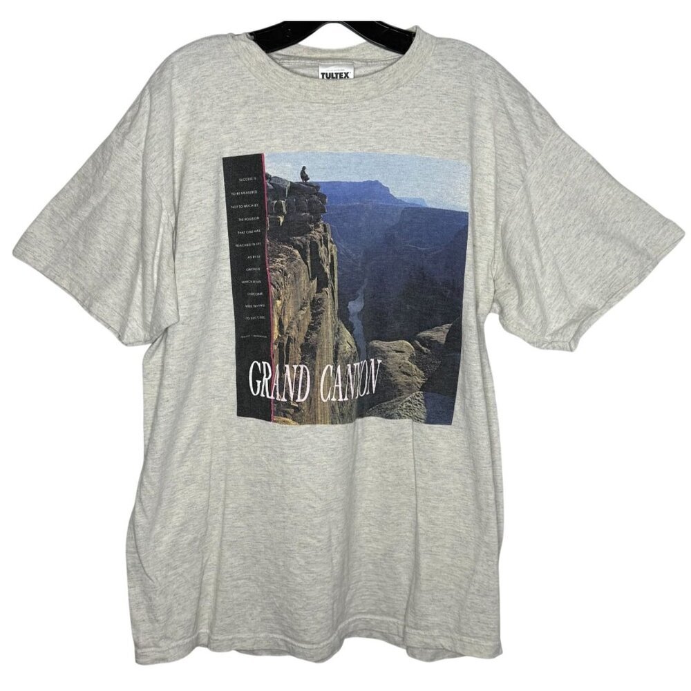 Grand Canyon Graphic Print T-Shirt X-Large Tultex 99% Cotton Gray Pre-Shrunk Tee